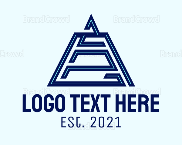 Minimalist Digital Pyramid Logo