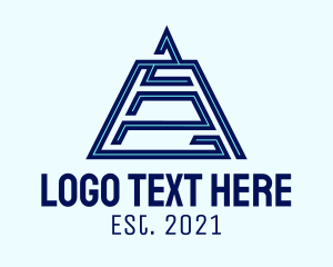 Cyber - Minimalist Digital Pyramid logo design