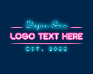 Technlogy - Neon Glow Business logo design