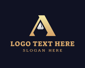 Silver - Luxury Jewelry Letter A logo design
