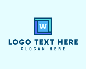 Blue - Blue Square Lettermark logo design