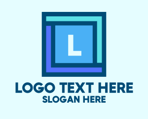 Square - Blue Square Lettermark logo design
