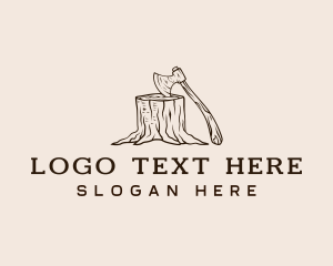 Log - Axe Log Lumberjack logo design