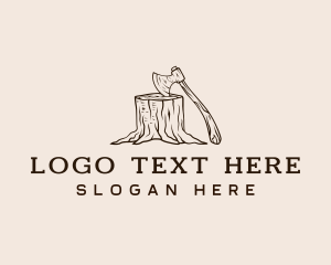 Axe - Axe Log Lumberjack logo design