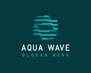 Cyberspace Tech Firm Waves logo design