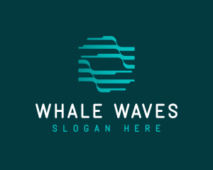 Cyberspace Tech Firm Waves logo design