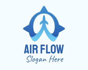 Blue Air Travel Compass logo design