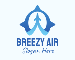 Blue Air Travel Compass logo design