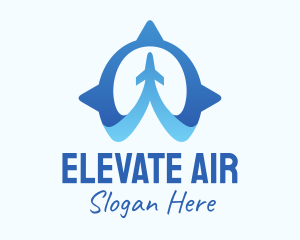 Blue Air Travel Compass logo design