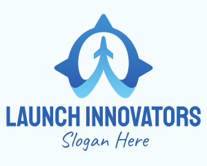 Launching - Blue Air Travel Compass logo design