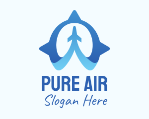 Blue Air Travel Compass logo design