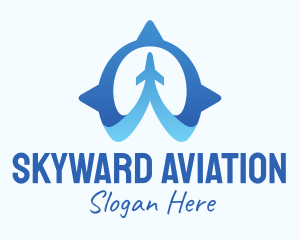 Aeronautical - Blue Air Travel Compass logo design