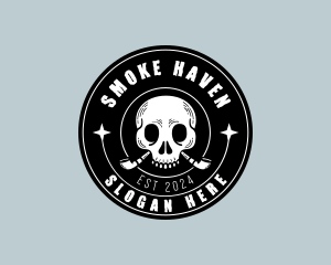 Tobacco - Smoking Tobacco Skull logo design