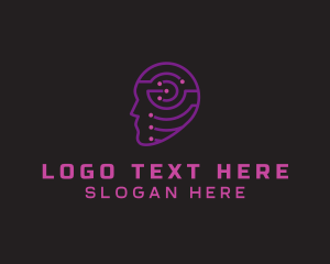 Head - Digital Brain Tech logo design