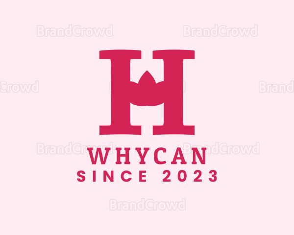 Pink Letter H Flower Logo
