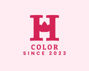 Yoga - Pink Letter H Flower logo design