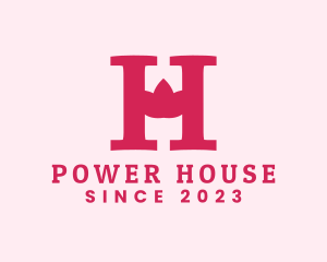 Bold - Pink Letter H Flower logo design