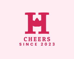 Sauna - Pink Letter H Flower logo design