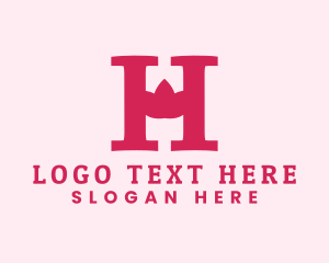 Pink Letter H Flower  Logo