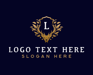 Horns - Elegant Floral Deer logo design