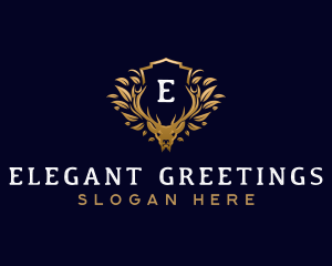 Elegant Floral Deer logo design