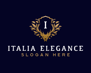 Elegant Floral Deer logo design