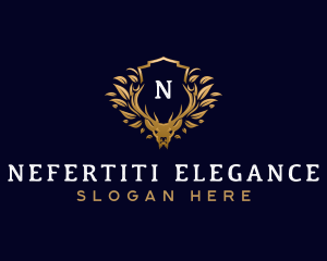 Elegant Floral Deer logo design