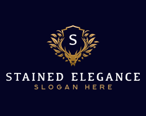 Elegant Floral Deer logo design