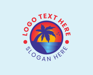 Sand - Tropical Sunrise Island logo design