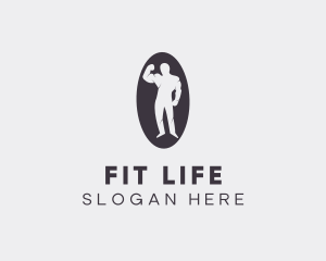 Fit Muscular Bodybuilder logo design