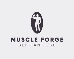 Hypertrophy - Fit Muscular Bodybuilder logo design