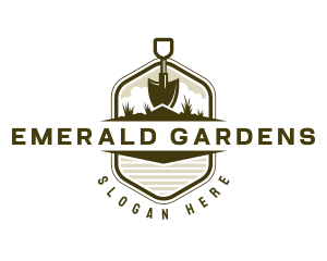 Lawn Landscaping Shovel logo design