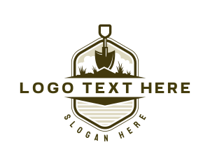 Lawn Landscaping Shovel Logo