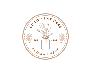 Apothecary - Floral Ornament Jar logo design