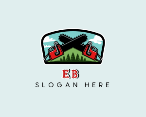 Chainsaw Logging Tree Logo