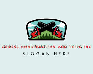 Chainsaw Logging Tree Logo