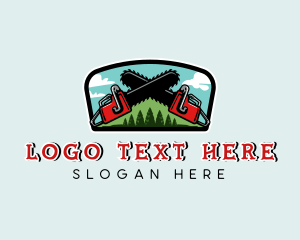 Chainsaw Logging Tree Logo