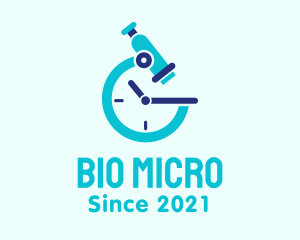 Microbiology - Laboratory Microscope Clock logo design