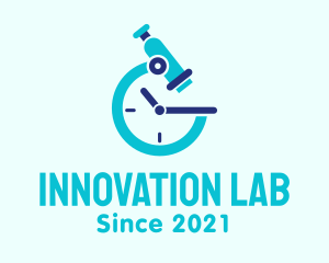 Laboratory - Laboratory Microscope Clock logo design