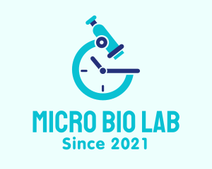 Laboratory Microscope Clock  logo design