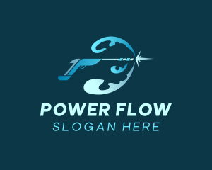 Blue Power Washer logo design