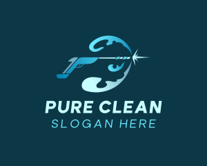 Blue Power Washer logo design