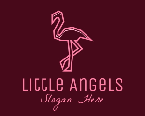 Geometric Pink Flamingo  Logo