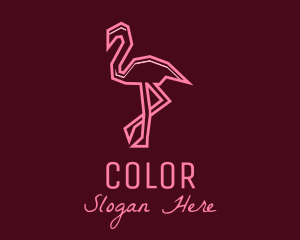 Tropical - Geometric Pink Flamingo logo design