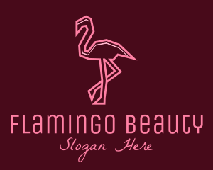 Flamingo - Geometric Pink Flamingo logo design