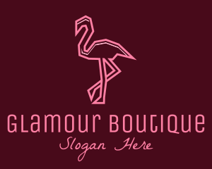 Glamour - Geometric Pink Flamingo logo design