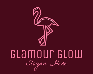 Glamour - Geometric Pink Flamingo logo design