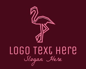 Geometric Pink Flamingo  Logo