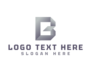 Geometric - Construction Fold Letter B logo design
