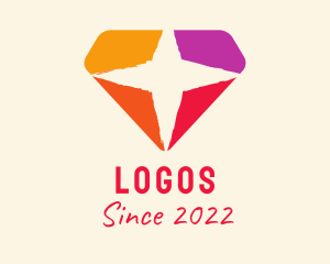 Colorful - Diamond Cross Watercolor logo design